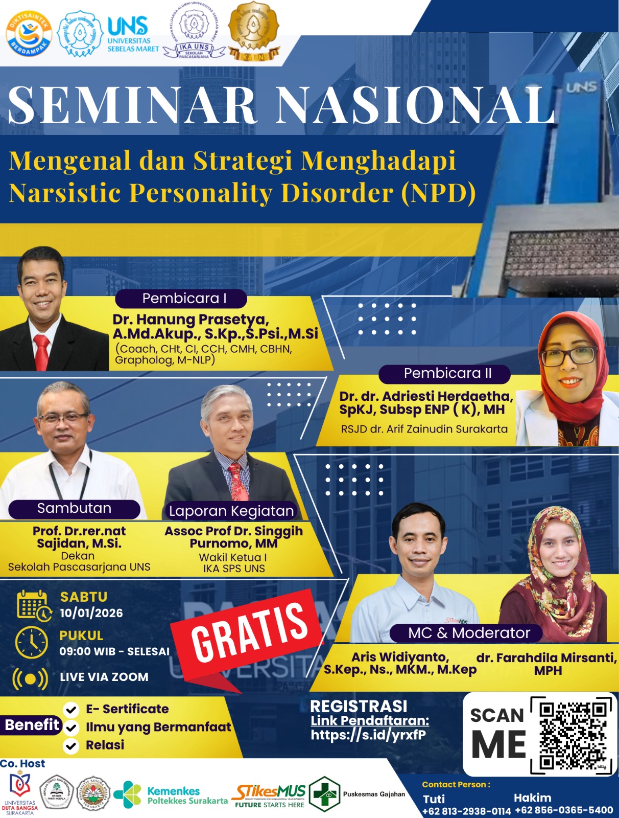Seminar Nasional " Mengenal dan Strategi Menghadapi Narsistic Personality Disorder (NPD)"