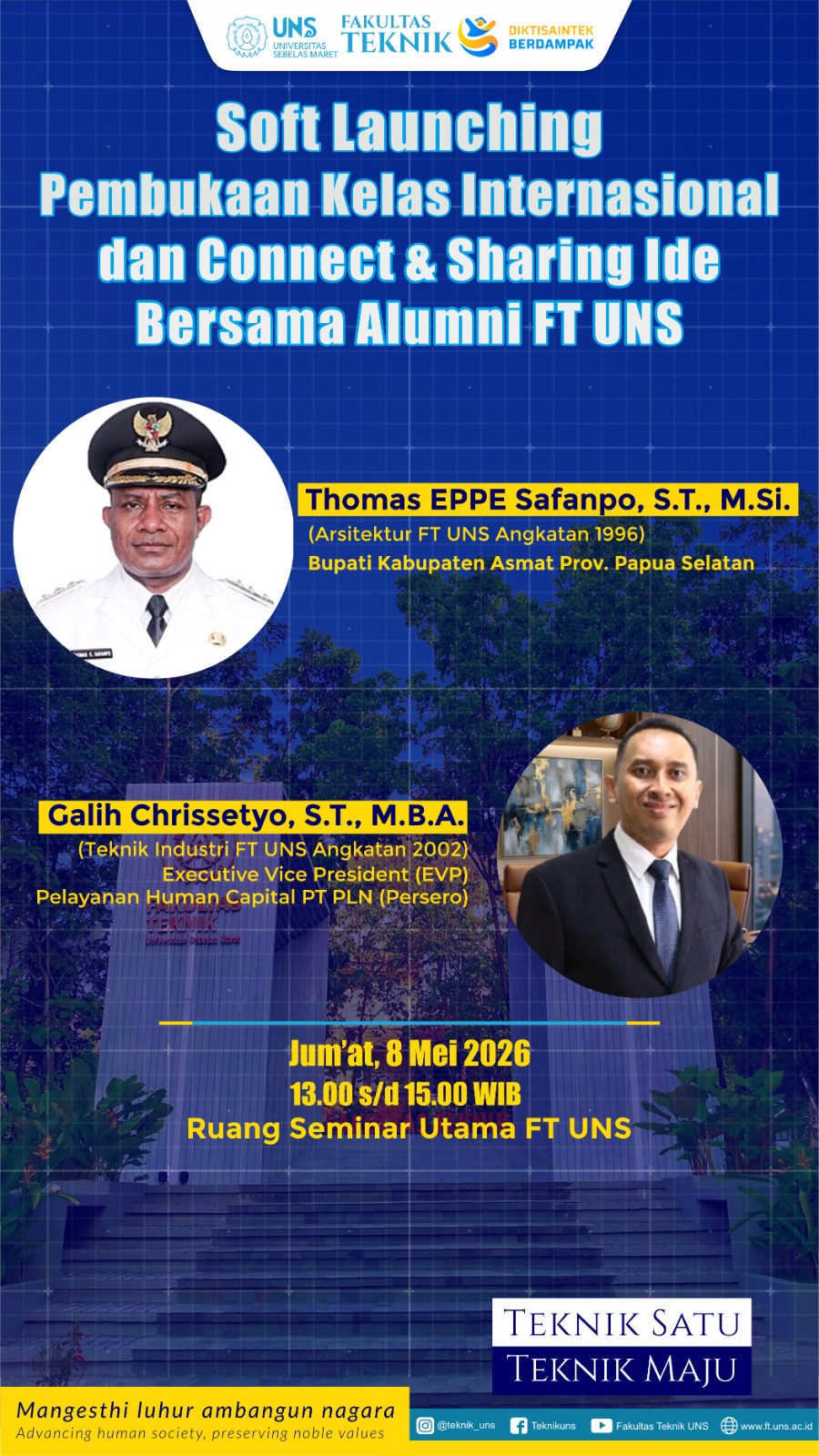 Soft Launching Pembukaan Kelas Internasional dan Connect & Sharing Ide Bersama Alumni FT UNS